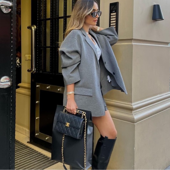 Zara Double Faced Wool Blend Blazer - Picture 3 of 16